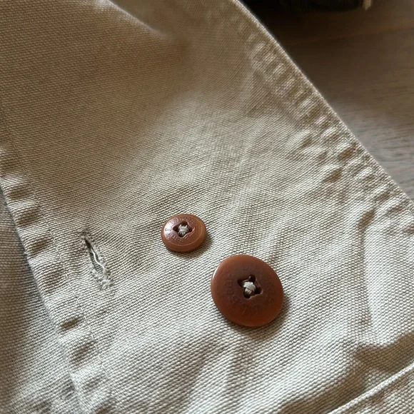 Vintage L.L. Bean Tan Canvas Barn Women’s Jacket Fleece Removable Lining Small - Picture 4 of 7